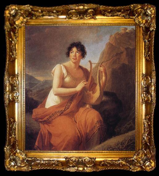 framed  VIGEE-LEBRUN, Elisabeth Portrait of der Madame de Stael als Corinne, ta009-2